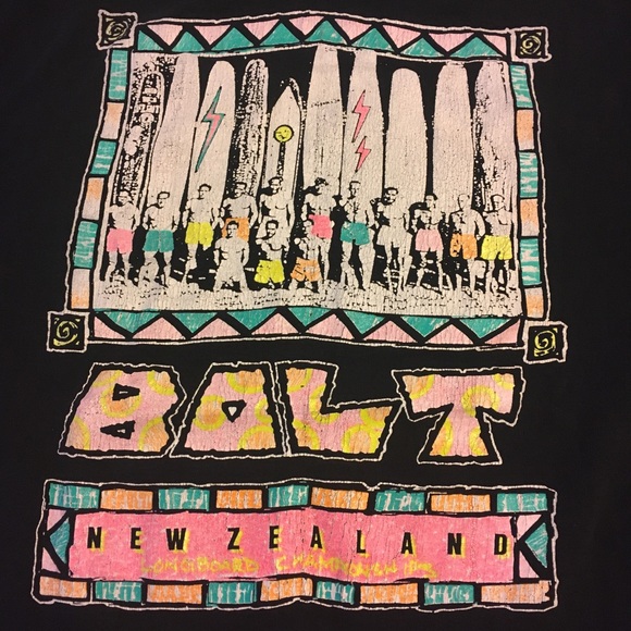 80s 90s Lightning Bolt NZ Surf Tee Rare - Picture 2 of 9